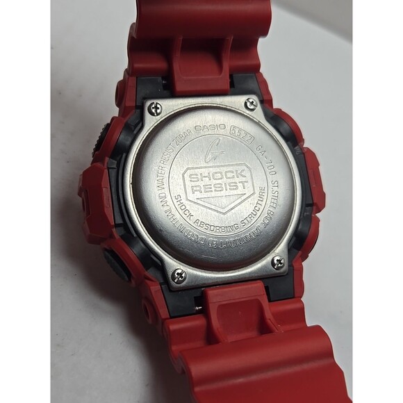 Casio G-Shock GA700-4A Red Analog Digital Mens 200M Watch New Battery Tested - Picture 10 of 11